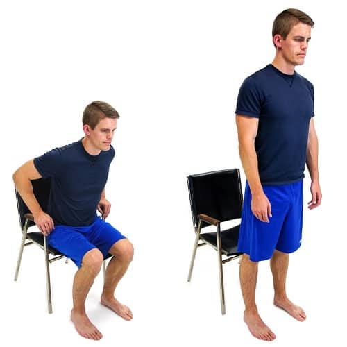نشست و برخاست برای تقویت عضلات زانو